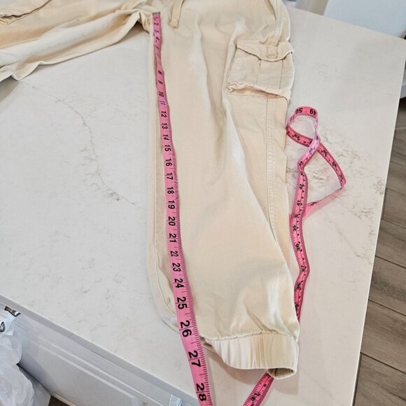 Blanknyc Beige Cargo Pants Size 27 100% Cotton Tapered Leg - Picture 8 of 10